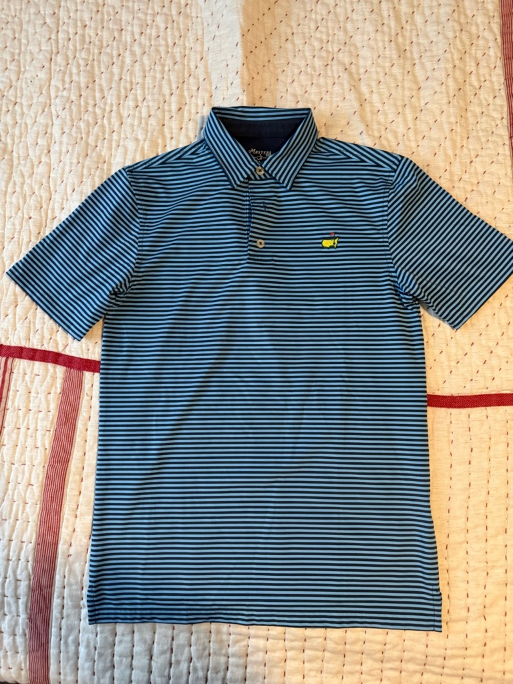 Masters Light Blue & Navy Striped Polo